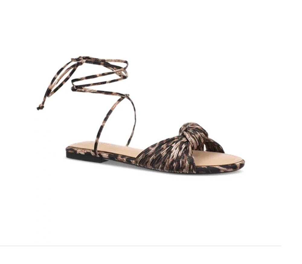 On 34th Jennie Ankle Wrap Leopard Sandal Size 6.5 NWB